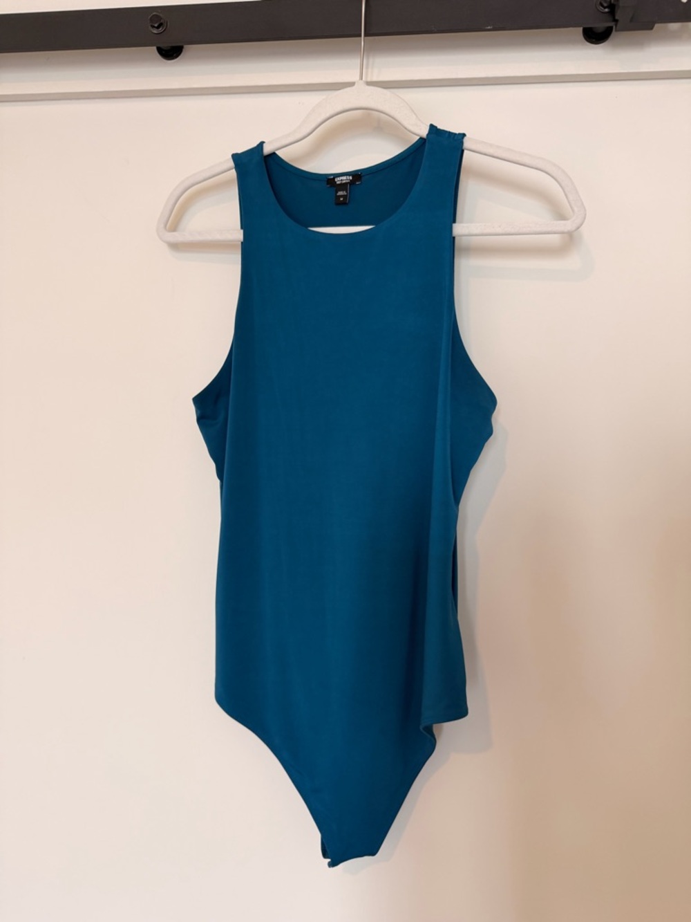 Express Teal Body Contour Sleeveless Top